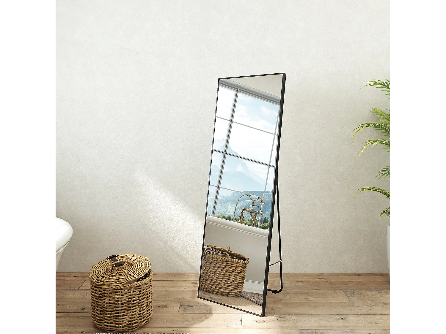 Specchio a corpo intero 140x40cm, design moderno e adatto per svariate scenari.