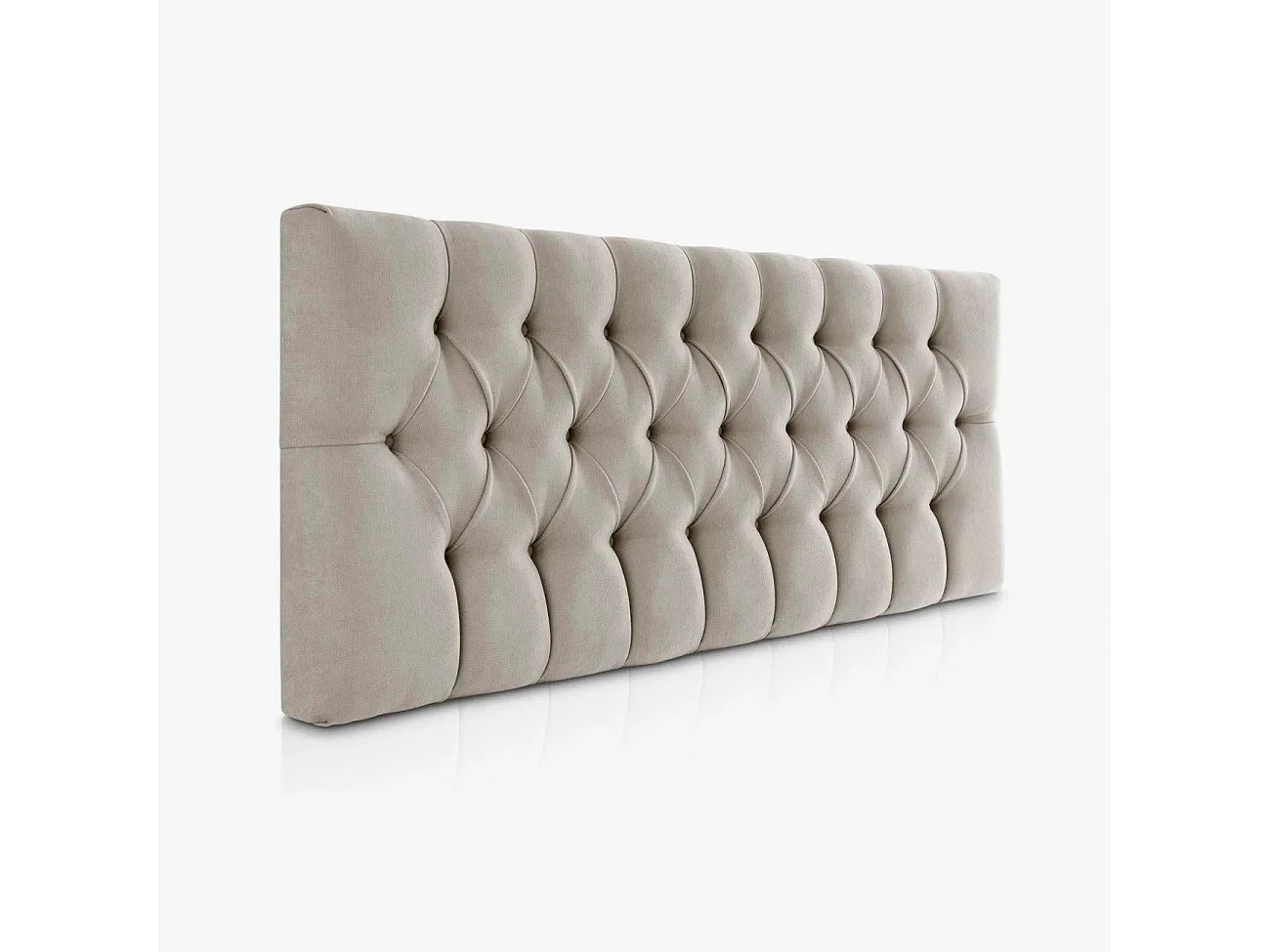 Tête de lit capitonnée Capy gris tissu anti-taches y structure en bois de pin – 160x60 cm, pour lits de 150 cm