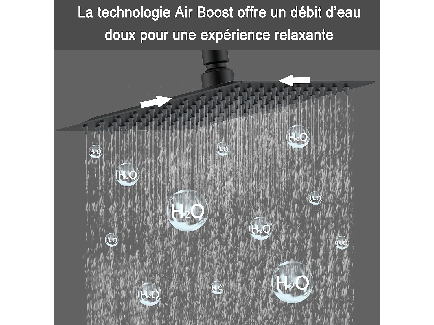 Colonne de Douche Thermostatique AICA en Laiton Système de Douche pour Salle de Bains Anti-Brûlure Chromé Noir