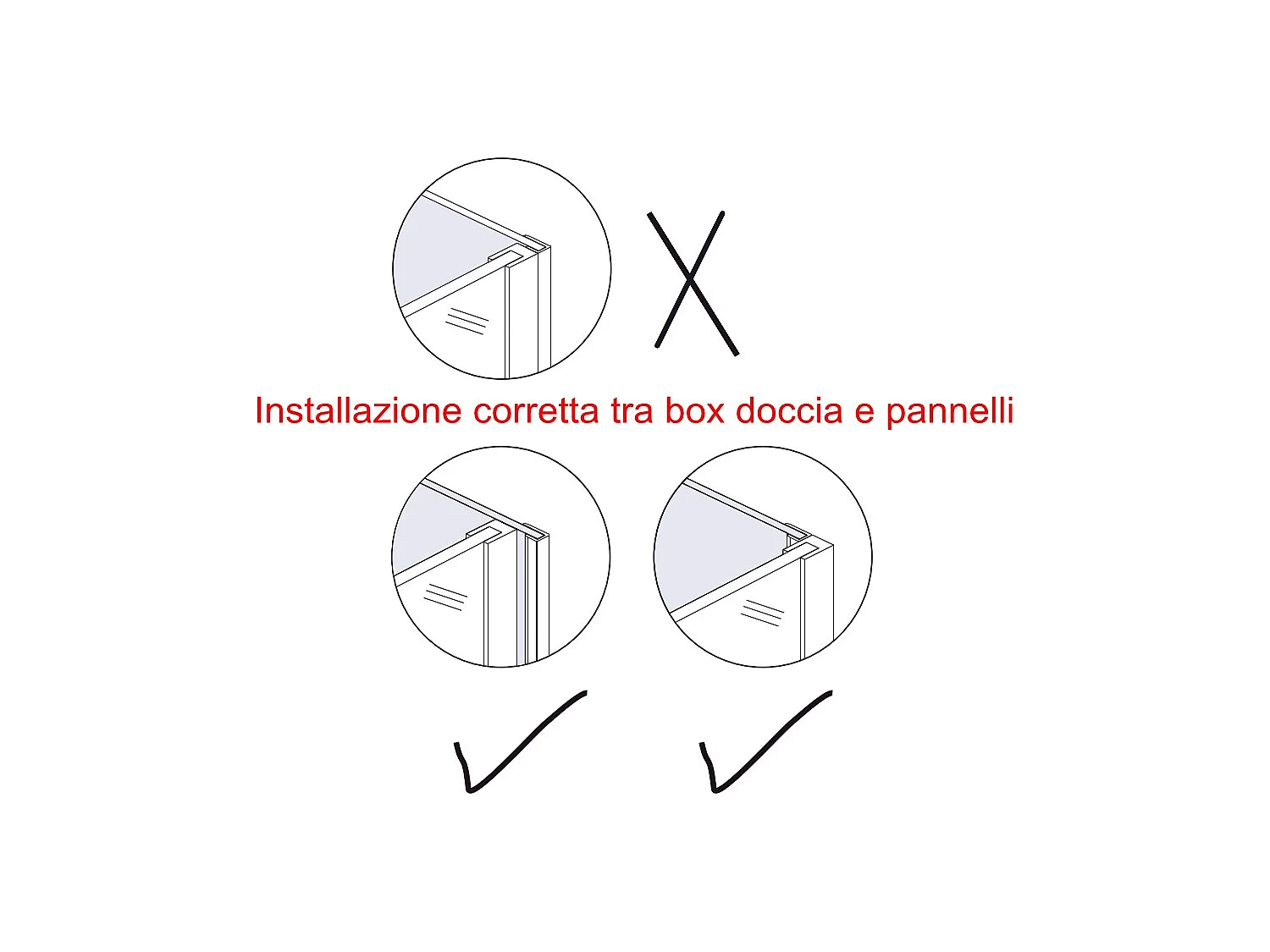 H.210 cm Pannello Doccia ad Angolo 210x90 cm Realizzato in Alluminio da 3 mm con Profili Finitura Bianco Alba per Rivestimento Parete Bagno