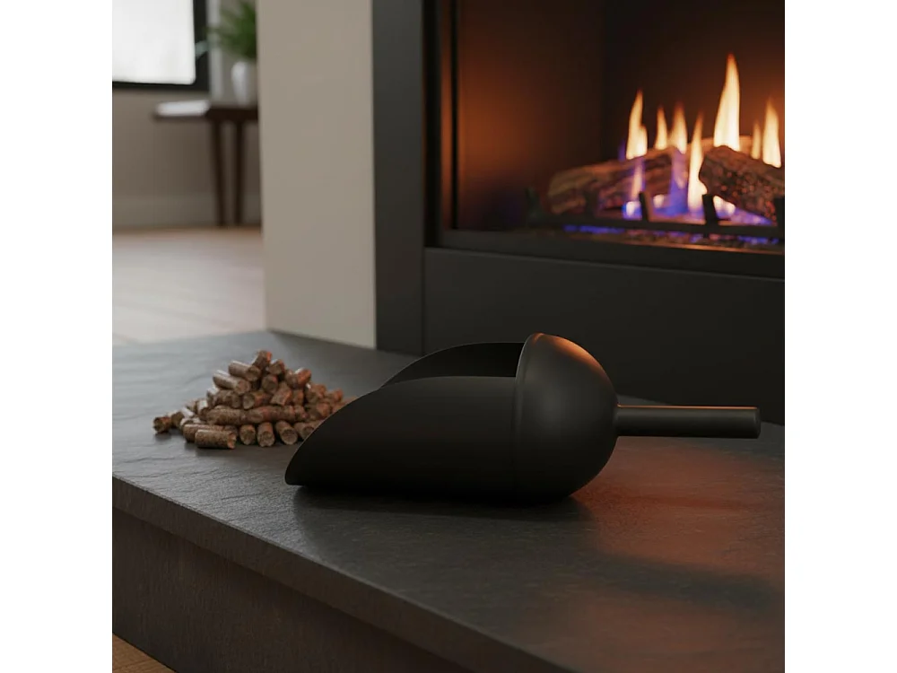 Pelle à pellets incurvée en acier galvanisé