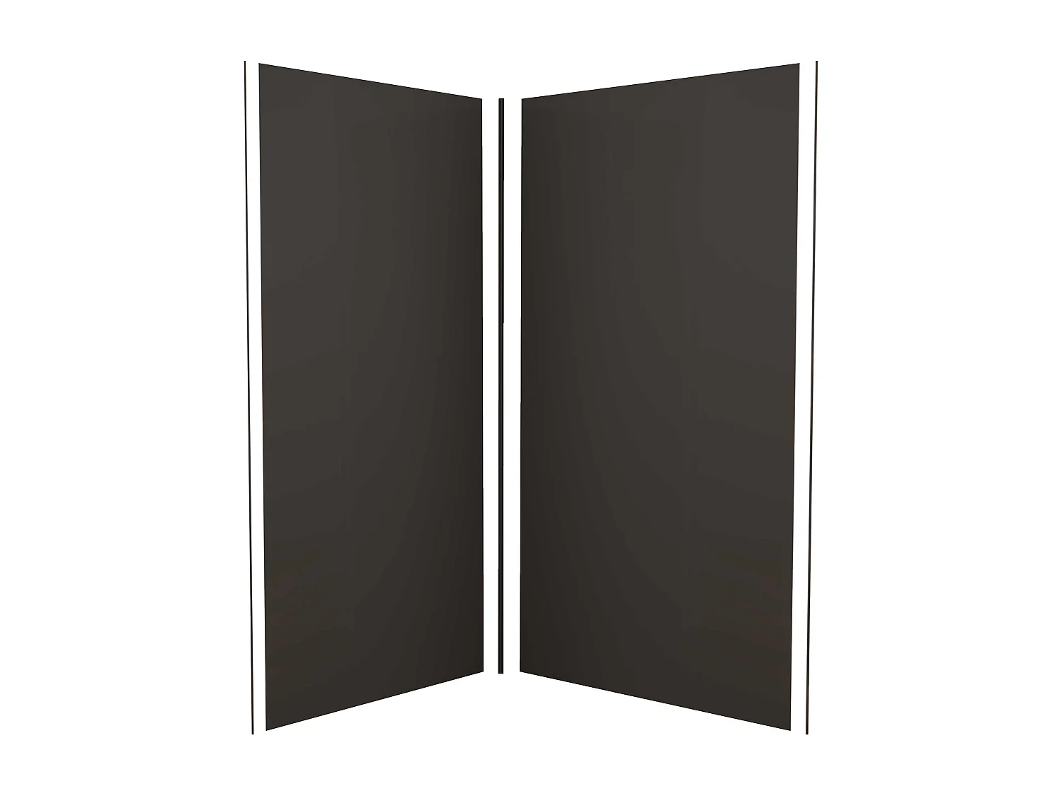 H.210 cm Pannello Doccia ad Angolo 90x120 cm Realizzato in Alluminio da 3 mm con Profili Finitura Nero Opaco per Rivestimento Parete Bagno
