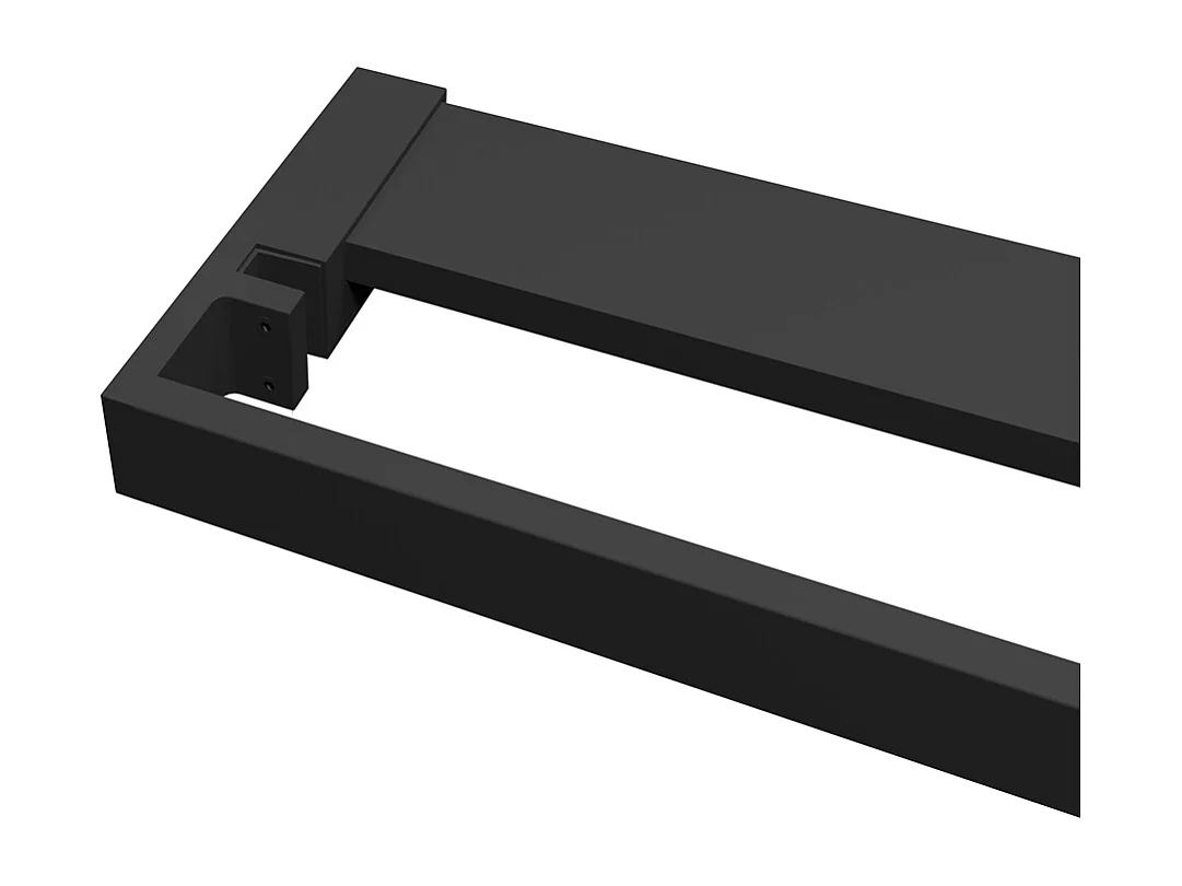 Mensola Doccia per Parete Doccia Walk in 100 cm Alluminio Nero Opaco Porta-asciugamani Adattabile Vetro da 8 mm