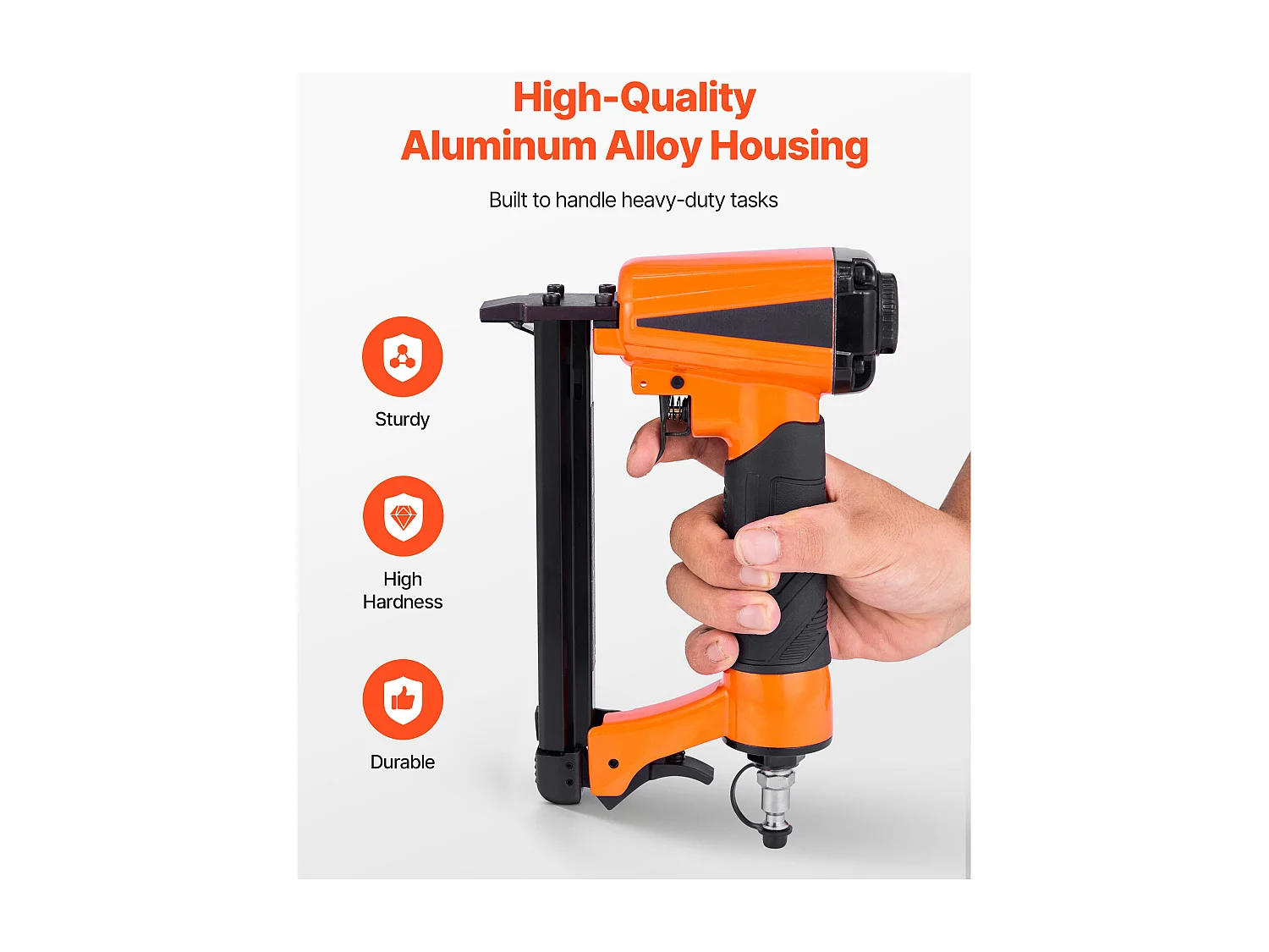 Grapadora Neumática SucceBuy, Calibre 21, Compatible con Grapas Estándar Serie 80 (No Incluidas), de Ancho de Corona 1.28 cm, de Longitud 0.6-1.6 cm