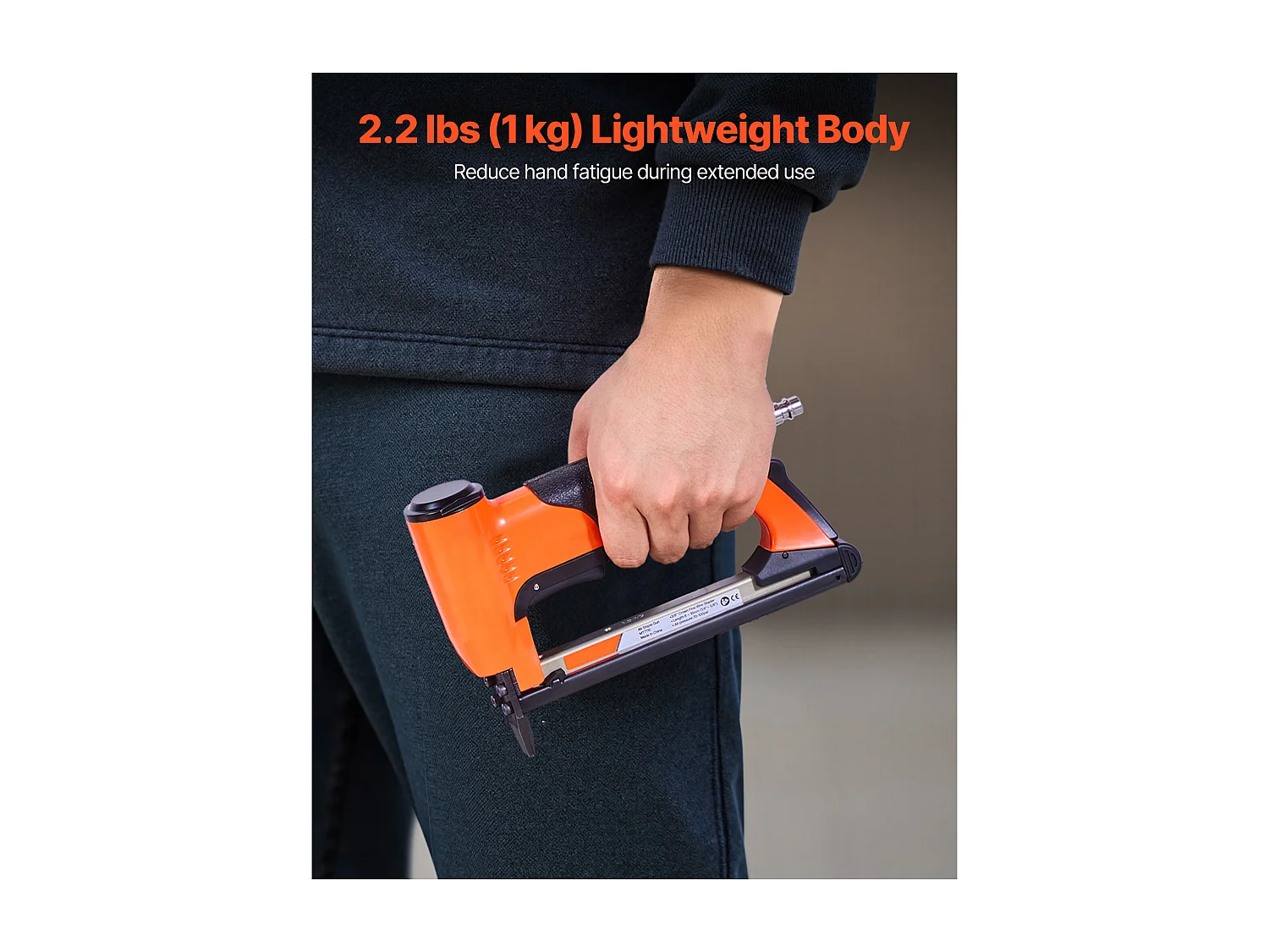 Agrafeuse Pneumatique SucceBuy, Calibre 22, Compatible avec Agrafes Fil Fin Série 71 Non Inclues de Largeur Couronne 0.95 cm de Longueur 0.6-1.6 cm