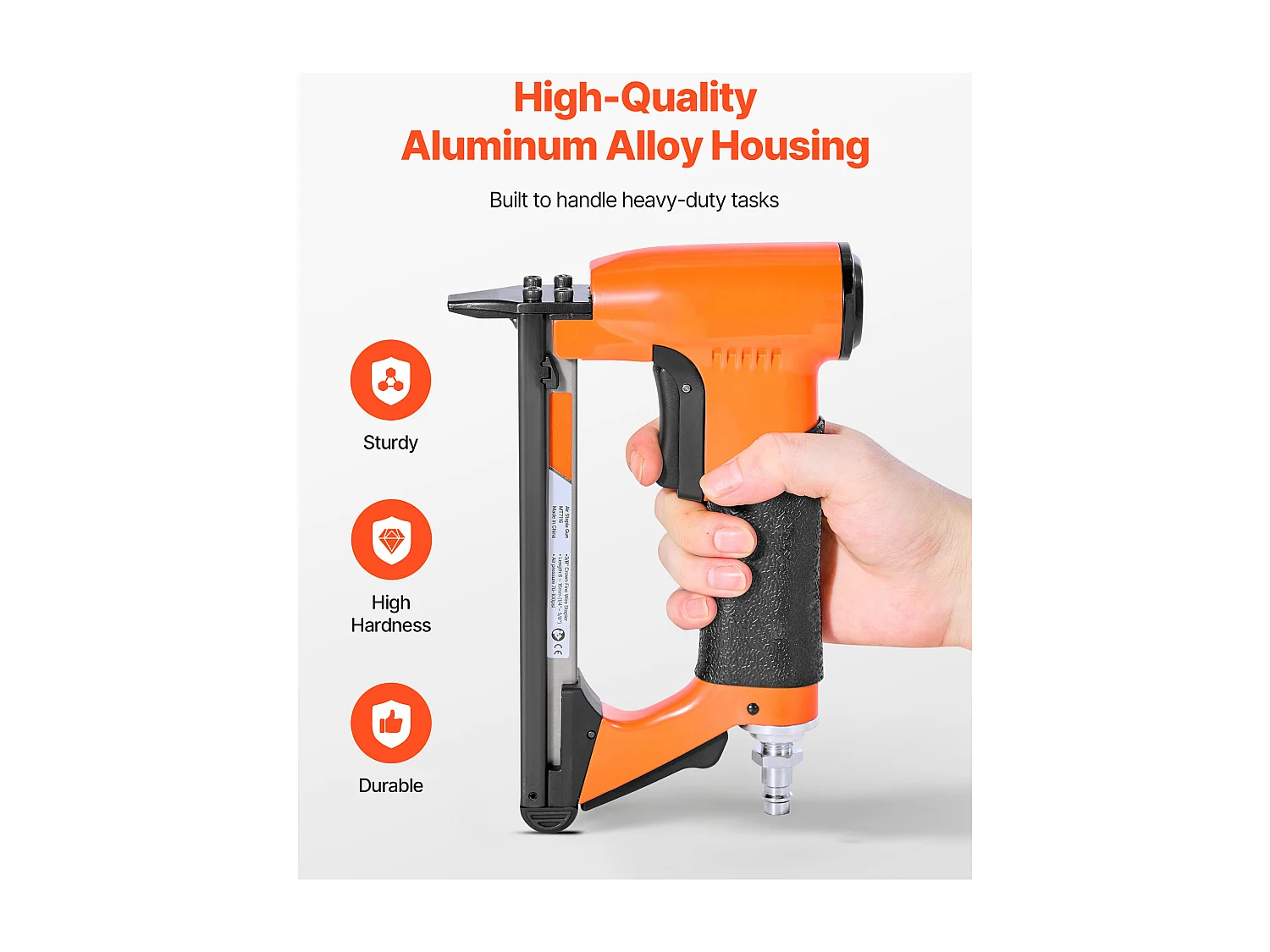 Agrafeuse Pneumatique SucceBuy, Calibre 22, Compatible avec Agrafes Fil Fin Série 71 Non Inclues de Largeur Couronne 0.95 cm de Longueur 0.6-1.6 cm