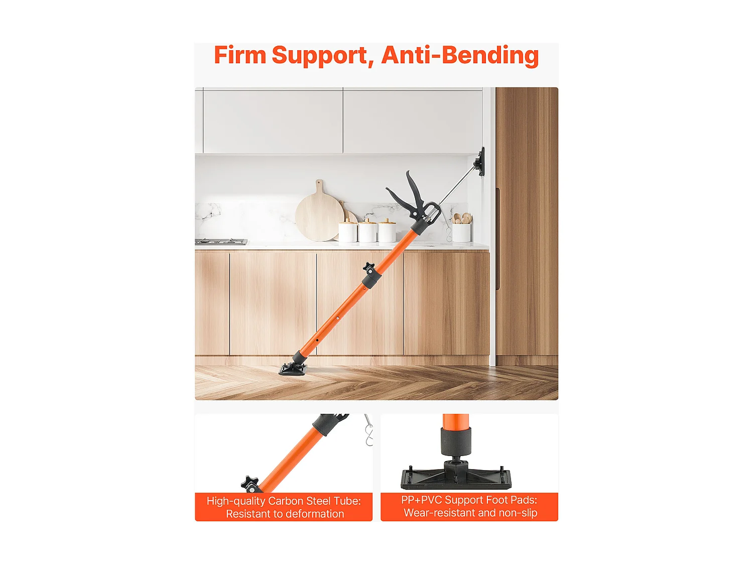 Étai de Soutien Télescopique SucceBuy 54-115 cm Poteau de Support Réglable Lot de 2, Tige Dégagement Rapide, en Acier, Charge 70 kg, Étai pour Plafond