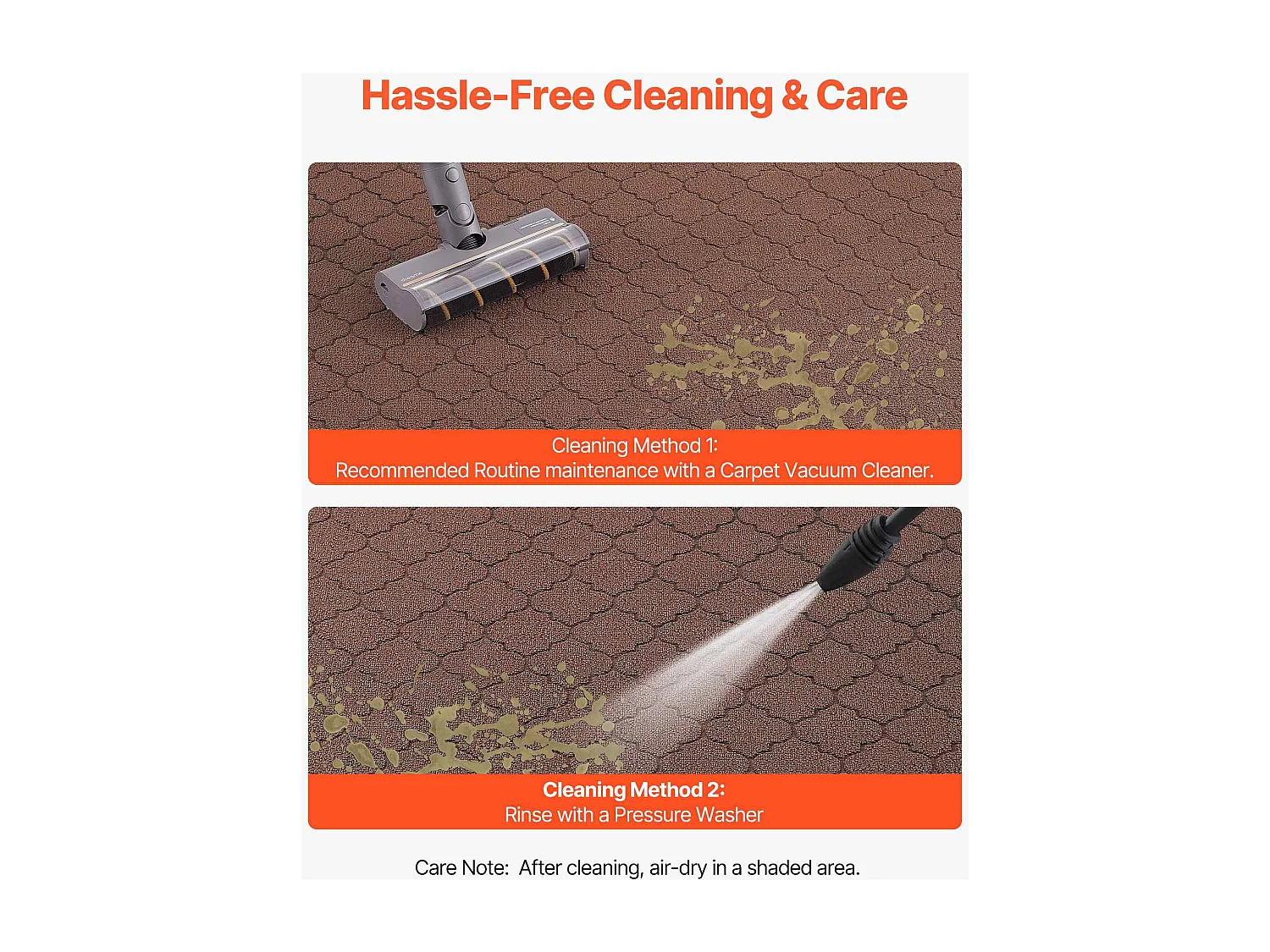 Tapis d'Entrée SucceBuy, 119,4 x 89 cm, Paillasson Extérieur Intérieur Moderne Élégant, Envers Antidérapant TPE, Résistant Lavable, Attrape Poussière, Marron