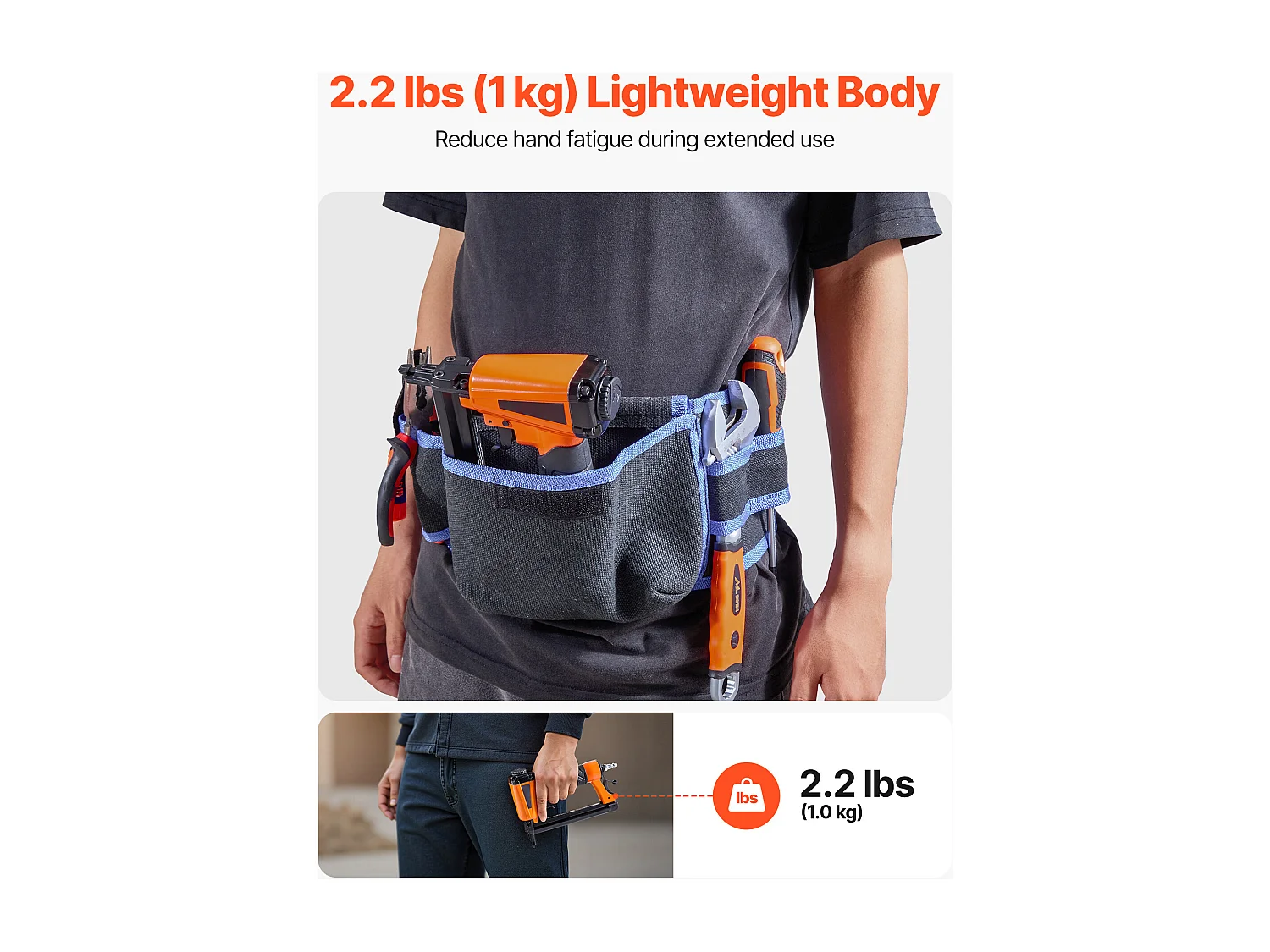 Agrafeuse Pneumatique SucceBuy, Calibre 20, Compatible avec Agrafes T50 Non Inclues de Largeur de Couronne 1.08 cm, de Longueur 0.4-1.6 cm, 4,8-7,6 bar