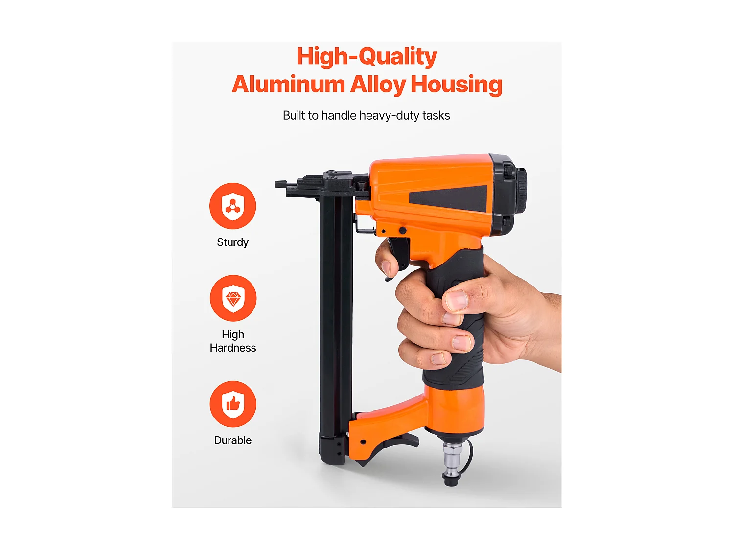 Agrafeuse Pneumatique SucceBuy, Calibre 20, Compatible avec Agrafes T50 Non Inclues de Largeur de Couronne 1.08 cm, de Longueur 0.4-1.6 cm, 4,8-7,6 bar
