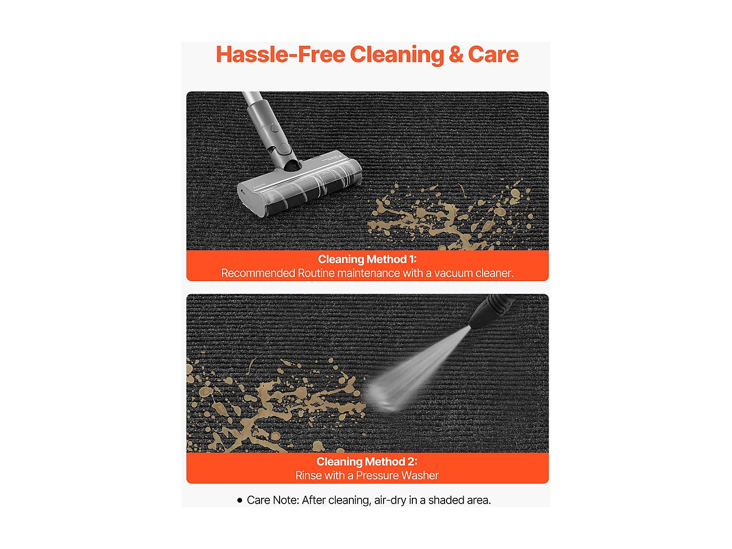 Mata Wejściowa SucceBuy, 244 x 122 cm, Wycieraczka Zewnętrzna Wewnętrzna Elegancka W Paski, z Antypoślizgowym Spodem PVC, Trwała Zmywalna, Łapie Pył, Szary