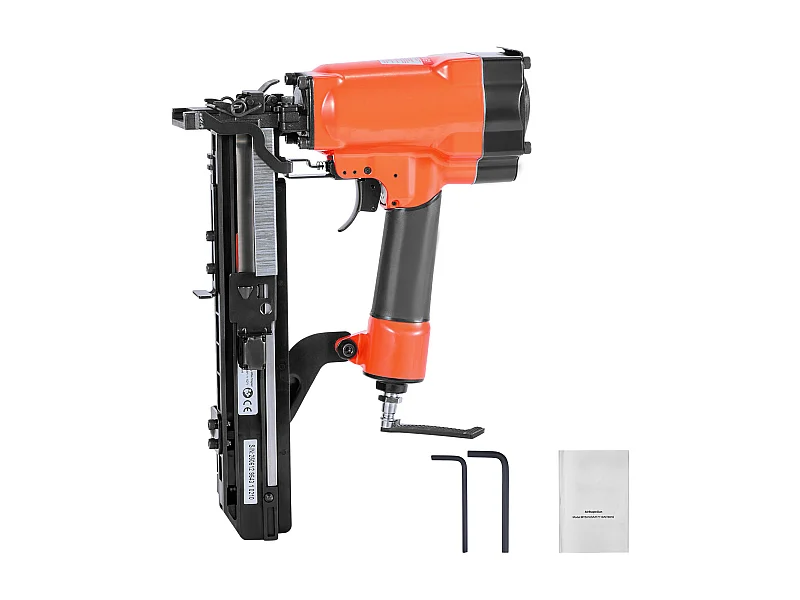 Agrafeuse Pneumatique SucceBuy, Calibre 16, Compatible avec Agrafes Non Inclues Couronne Large 2.64 cm de Longueur 1.6-3.8 cm, 4,8-8,3 bar, 2 Modes