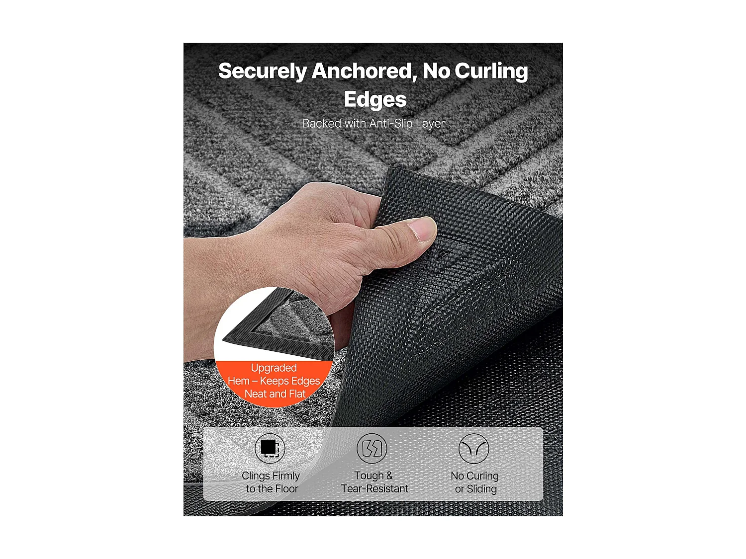 Mata Wejściowa SucceBuy, 156x91,4 cm, Wycieraczka Zewnętrzna Wewnętrzna Nowoczesna Elegancka, z Antypoślizgowym Spodem TPE, Trwała Zmywalna, Łapie Pył, Szary