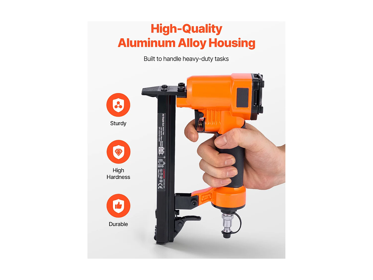 Agrafeuse Pneumatique SucceBuy, Calibre 22, Compatible avec Agrafes à Fil Fin Série 71 (Non Inclues), de Largeur de Couronne 0.91 cm, de Longueur 0.4-1.6 cm
