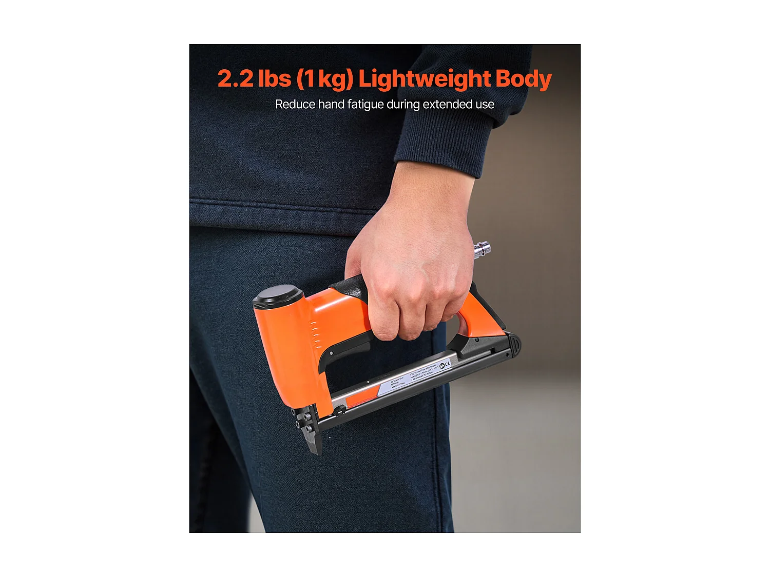 Agrafeuse Pneumatique SucceBuy, Calibre 21, Compatible avec Agrafes Fil Fin Série 80 Non Inclues de Largeur Couronne 1.28 cm de Longueur 0.6-1.6 cm