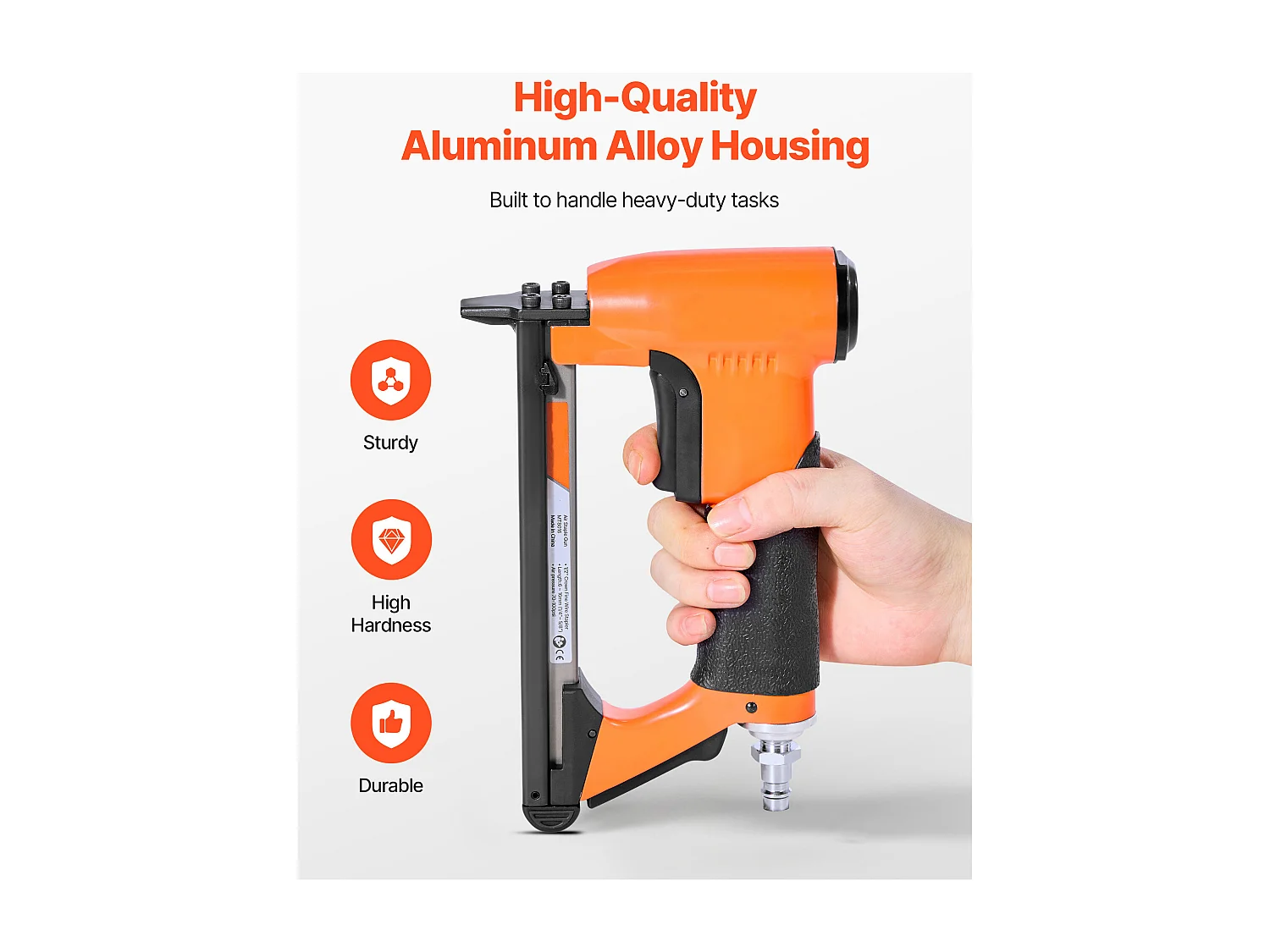 Agrafeuse Pneumatique SucceBuy, Calibre 21, Compatible avec Agrafes Fil Fin Série 80 Non Inclues de Largeur Couronne 1.28 cm de Longueur 0.6-1.6 cm