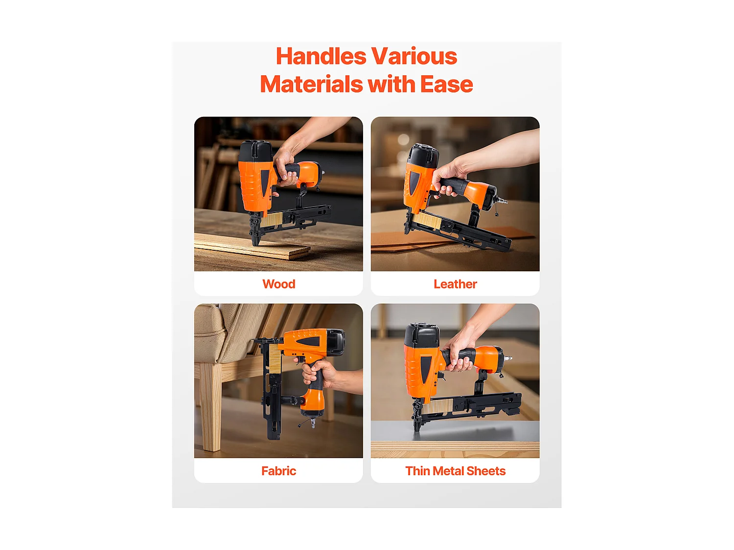 Agrafeuse Pneumatique SucceBuy, Calibre 16, Compatible avec Agrafes Non Inclues de Couronne Moyenne 1.08 cm, de Longueur 2.5-5 cm, 4,8-8,3 bar