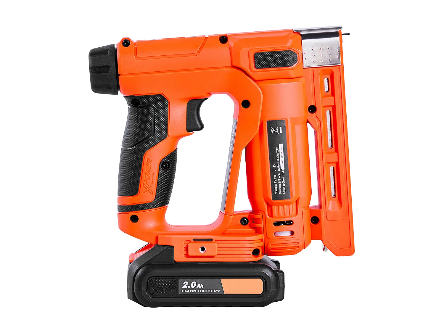 Agrafeuse Cloueuse Électrique SucceBuy 2-en-1, Cloueur Calibre 18, 1.5 cm, avec 1000 Clous et 1000 Agrafes, Poignée en Caoutchouc Antidérapante, Orange