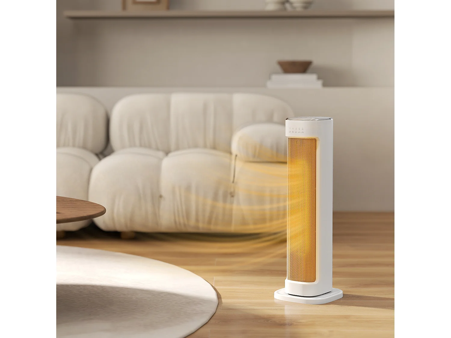 Chauffage d'appoint céramique PTC - radiateur électrique soufflant oscillant 1200-2000W timer télécommande - blanc