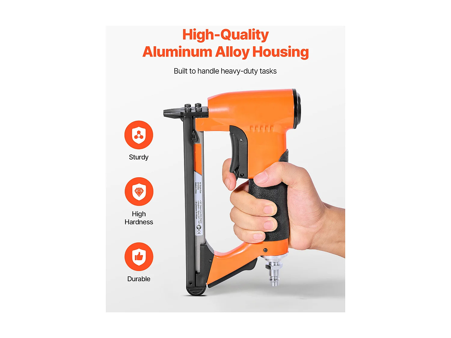 Agrafeuse Pneumatique SucceBuy, Calibre 20, Compatible avec Agrafes Fil Fin Série 50 Non Inclues de Largeur Couronne 1.28 cm de Longueur 0.6-1.6 cm