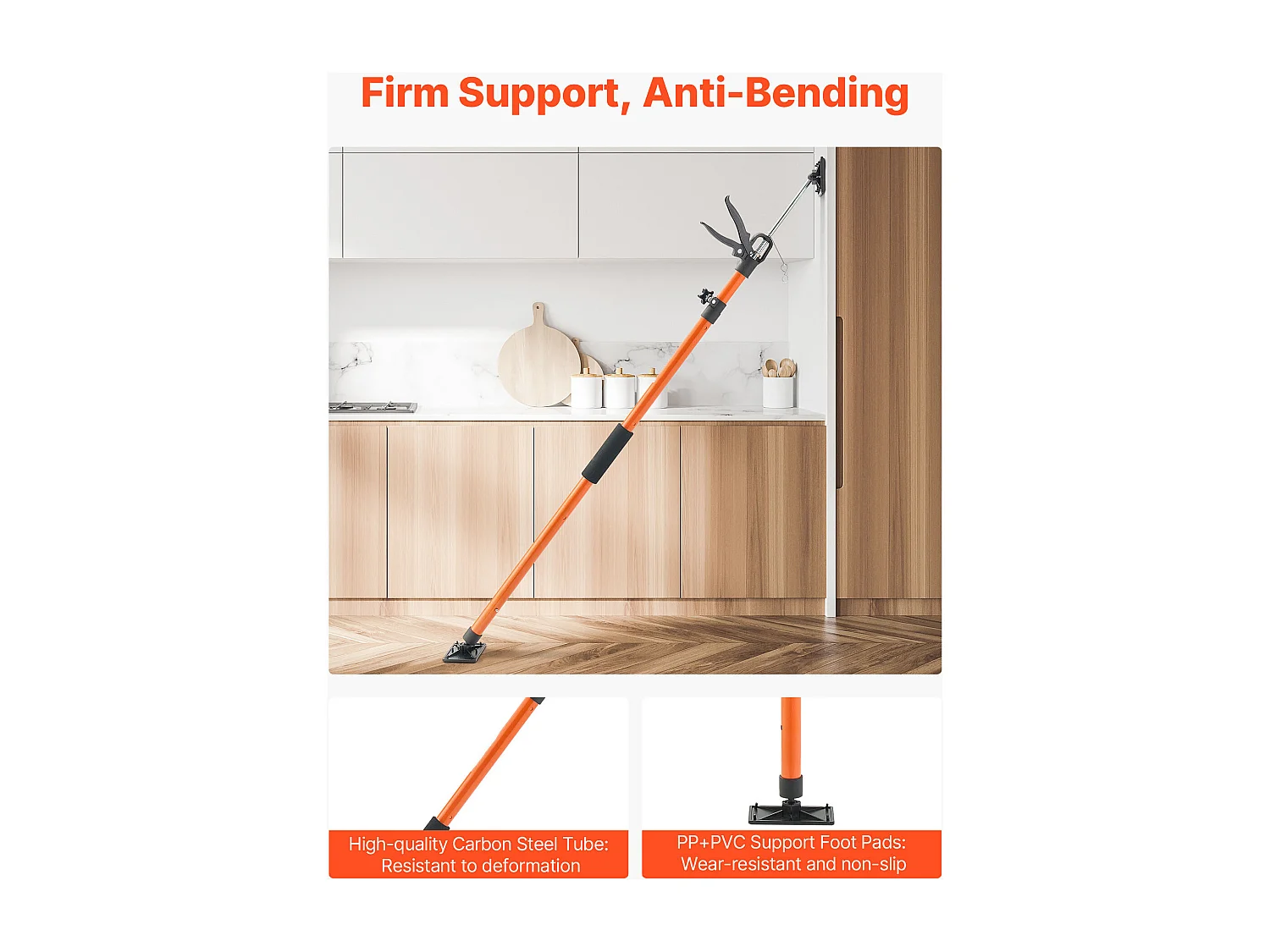 Soporte Telescópico SucceBuy 116-290 cm Poste de Soporte Ajustable Lote de 2, Varilla de Liberación Rápida, en Acero, Carga 70 kg, Soporte para Techo