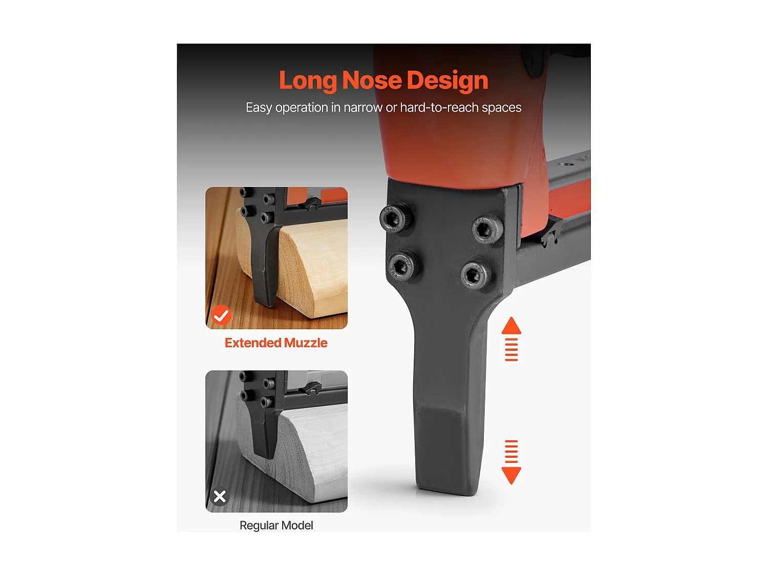 Agrafeuse Pneumatique SucceBuy Long Bec, Calibre 21, Compatible avec Agrafes Fil Fin Série 80 Non Inclues de Largeur Couronne 1.28 cm, de Longueur 0.6-1.6 cm