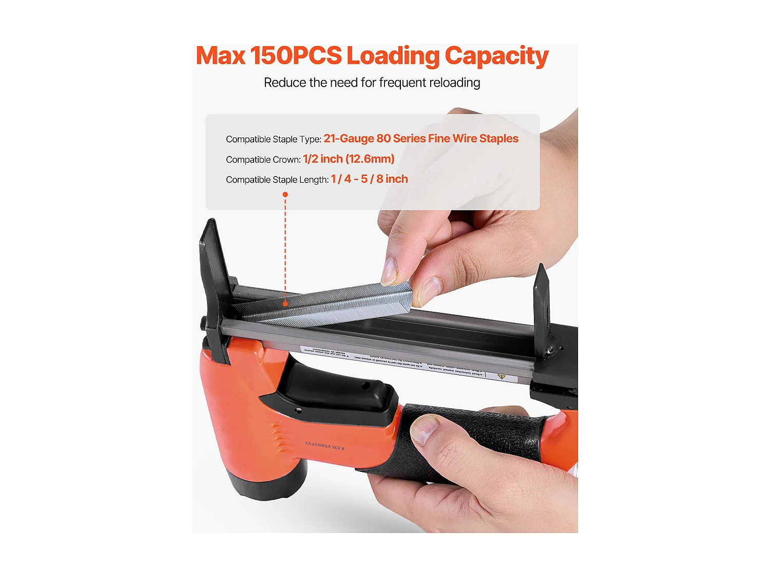 Agrafeuse Pneumatique SucceBuy Long Bec, Calibre 21, Compatible avec Agrafes Fil Fin Série 80 Non Inclues de Largeur Couronne 1.28 cm, de Longueur 0.6-1.6 cm