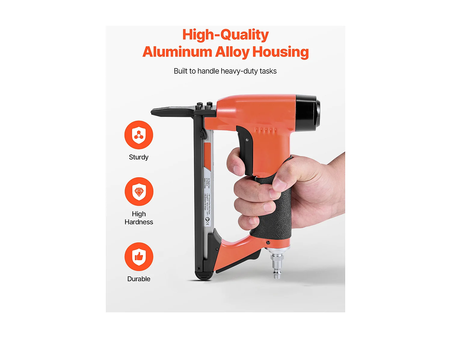 Agrafeuse Pneumatique SucceBuy Long Bec, Calibre 21, Compatible avec Agrafes Fil Fin Série 80 Non Inclues de Largeur Couronne 1.28 cm, de Longueur 0.6-1.6 cm