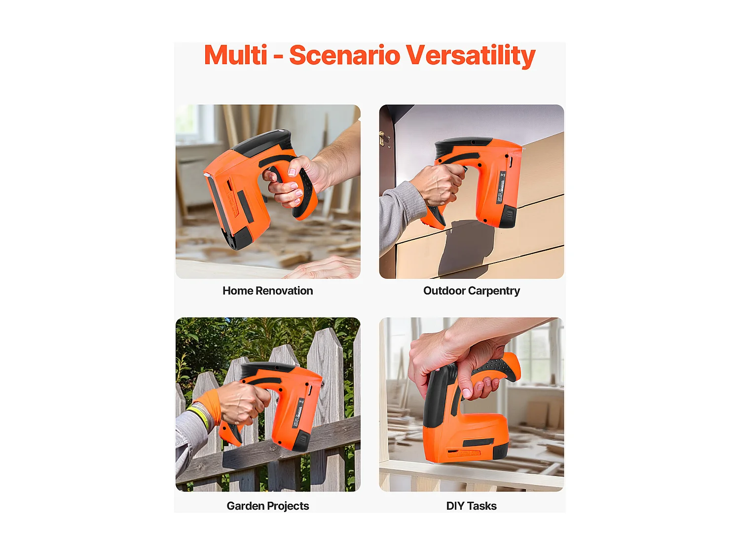 Agrafeuse Cloueuse Électrique SucceBuy 2-en-1, Cloueur sans Fil, Calibre 18, 1.5 cm, avec 1000 Clous et 1000 Agrafes, Poignée en Caoutchouc Antidérapante