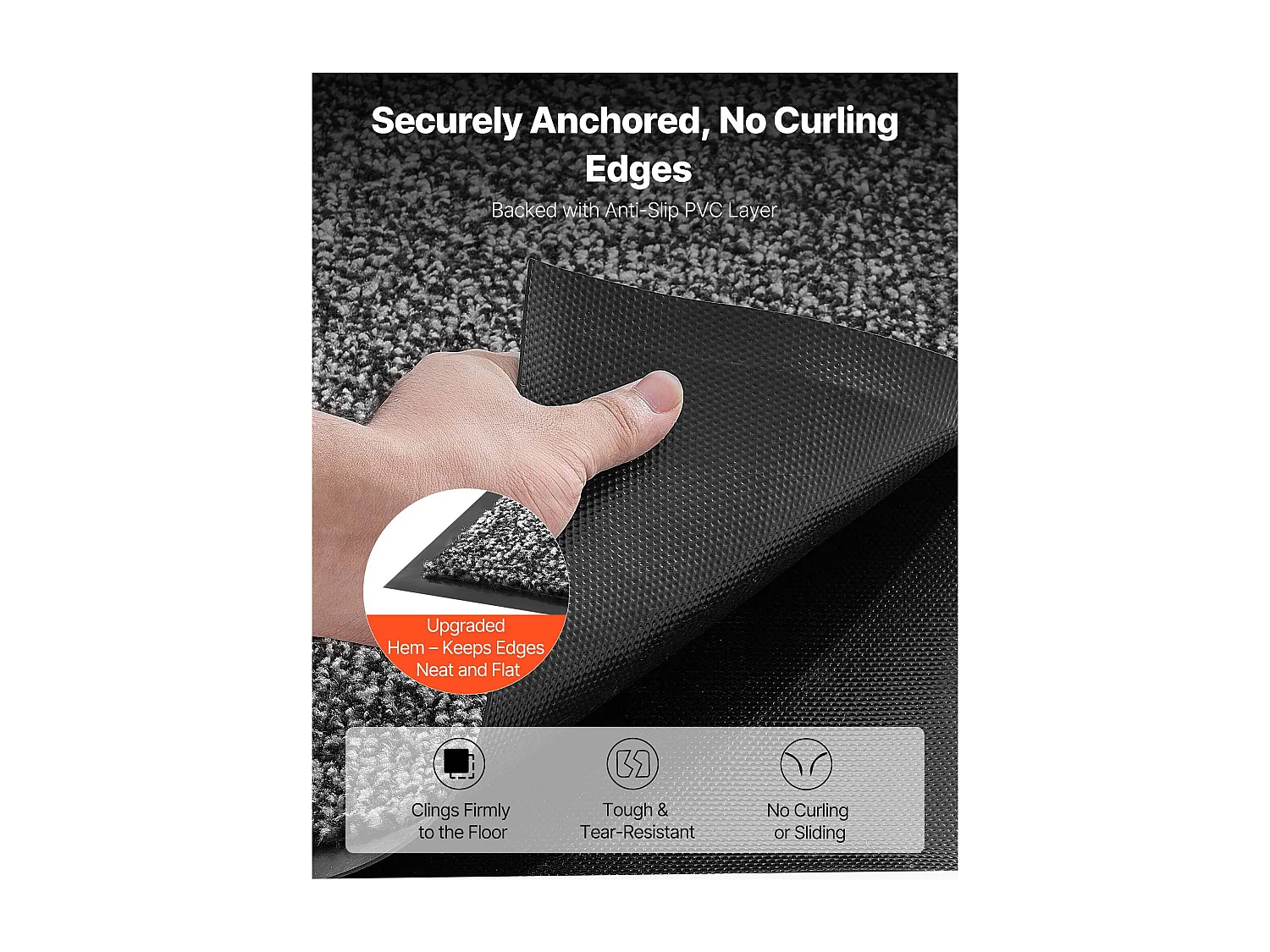 Mata Wejściowa SucceBuy, 152,4 x 91,4 cm, Wycieraczka Zewnętrzna Wewnętrzna z Antypoślizgowym Spodem PVC, Trwała I Zmywalna, Łapie Pył, Szary