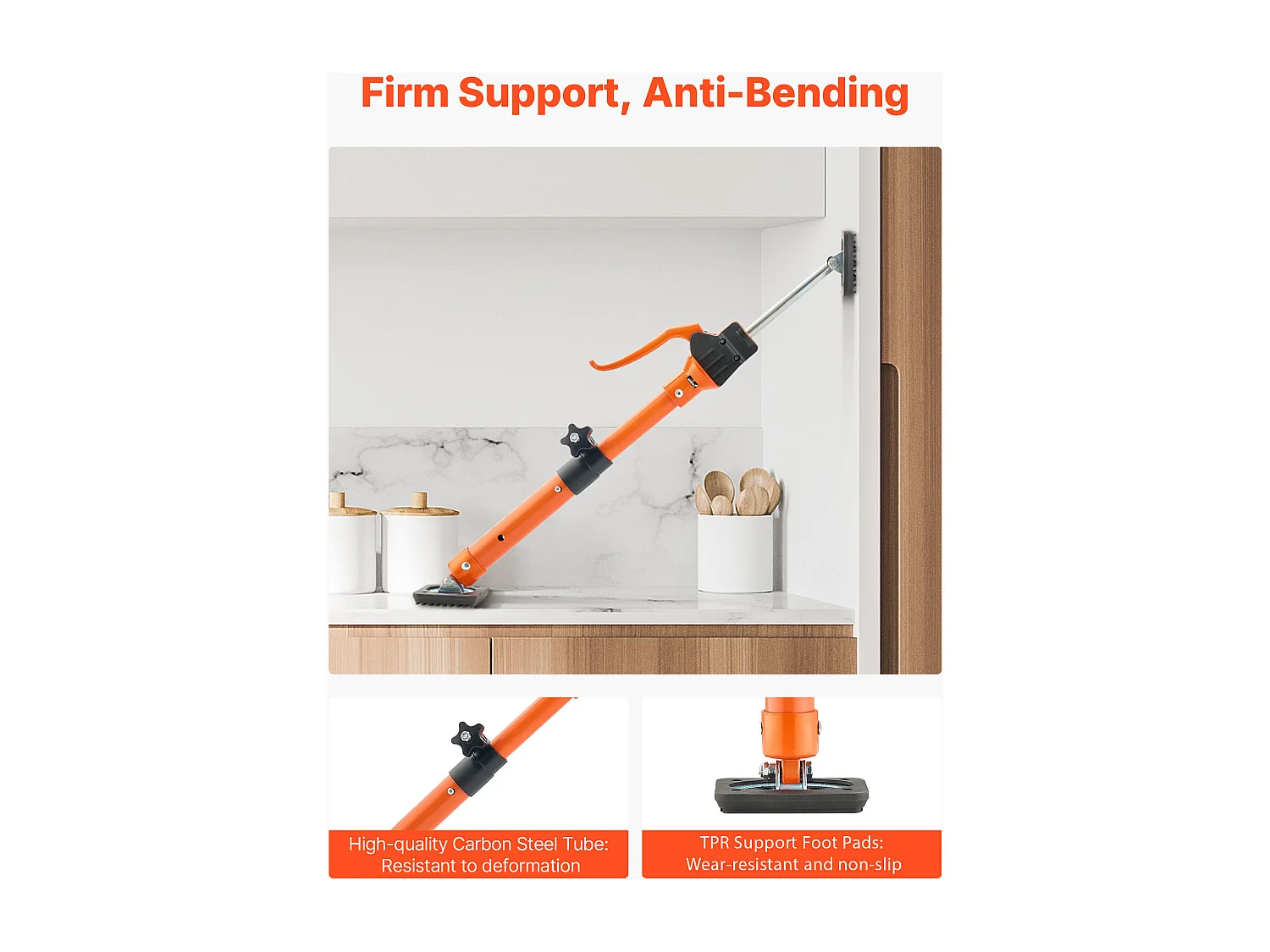 Puntello Telescopico SucceBuy 40-60 cm Palo di Supporto Regolabile Lotto di 2, Asta Sblocco Rapido, in Acciaio, Carico 100 kg, Puntello per Soffitto