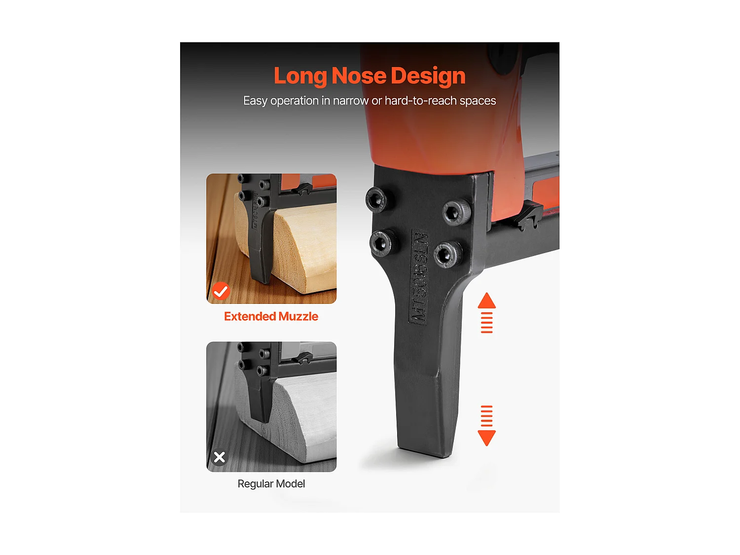 Agrafeuse Pneumatique Long Bec SucceBuy, Calibre 20, Compatible avec Agrafes Fil Fin Série 50 Non Inclues de Largeur Couronne 1.28 cm de Longueur 0.6-1.6 cm