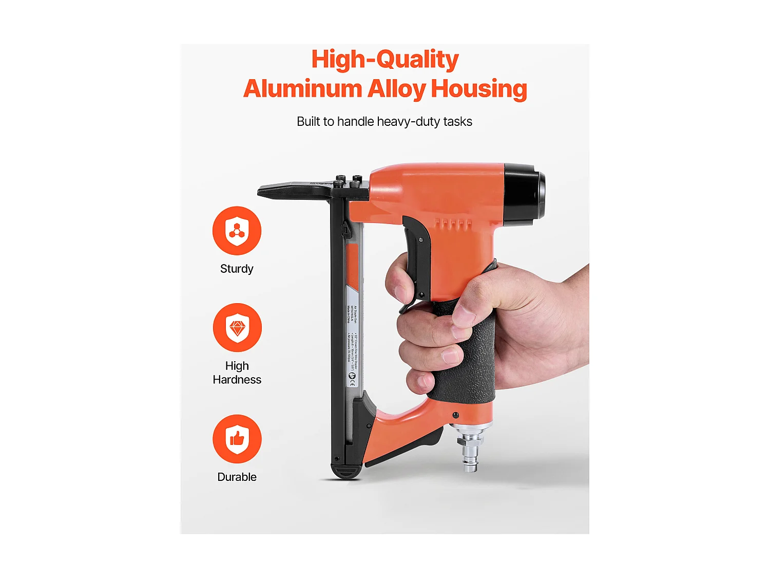 Agrafeuse Pneumatique Long Bec SucceBuy, Calibre 20, Compatible avec Agrafes Fil Fin Série 50 Non Inclues de Largeur Couronne 1.28 cm de Longueur 0.6-1.6 cm