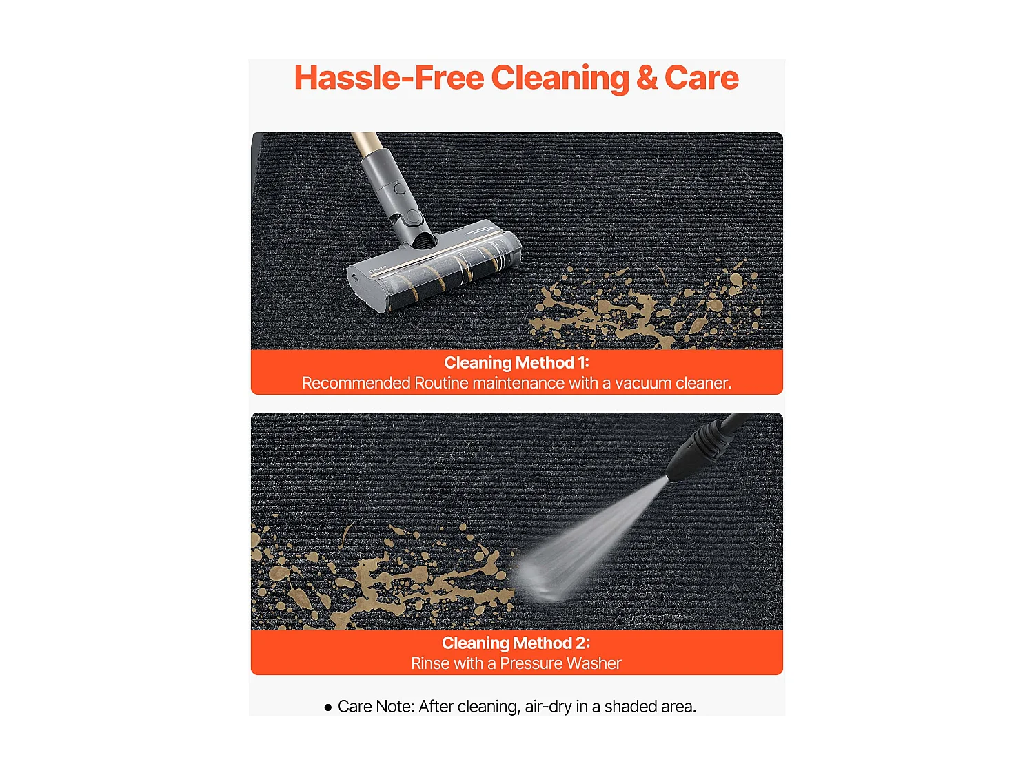 Mata Wejściowa SucceBuy, 305 x 91,4 cm, Wycieraczka Zewnętrzna Wewnętrzna Elegancka W Paski, z Antypoślizgowym Spodem PVC, Trwała Zmywalna, Łapie Pył, Szary