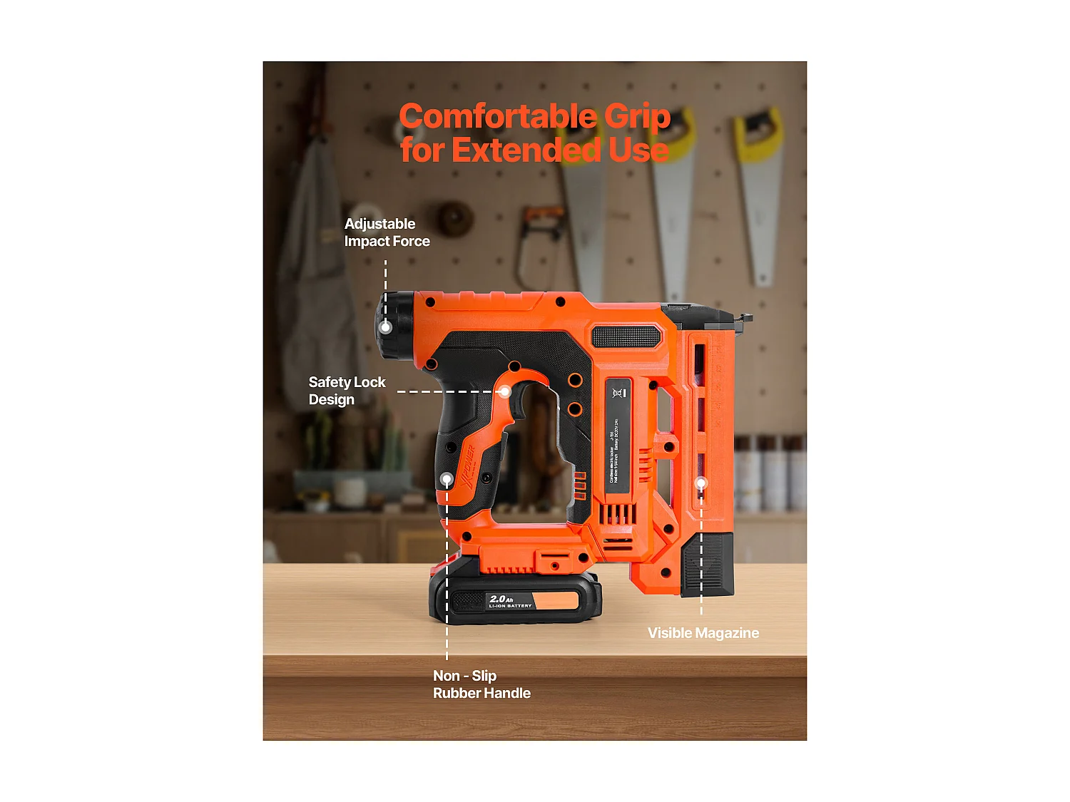 Agrafeuse Cloueuse Électrique SucceBuy 2-en-1, Cloueur sans Fil, Calibre 18, 3.2 cm, avec 500 Clous et 500 Agrafes, avec Batterie et Chargeur