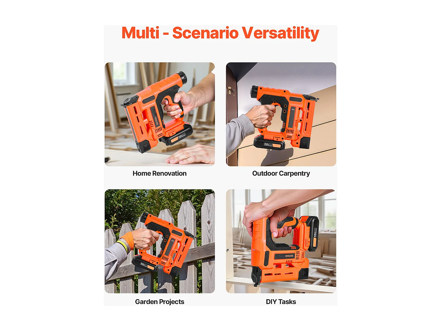 Agrafeuse Cloueuse Électrique SucceBuy 2-en-1, Cloueur sans Fil, Calibre 18, 3.2 cm, avec 500 Clous et 500 Agrafes, avec Batterie et Chargeur