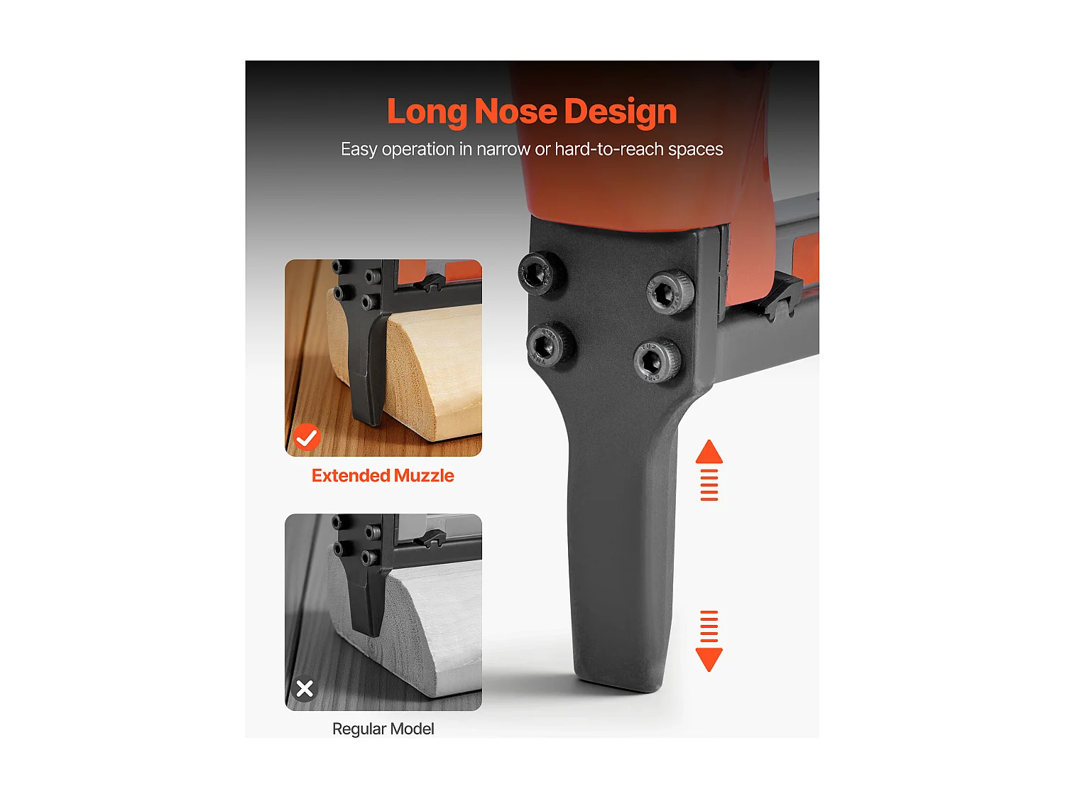 Pinzatrice Pneumatica SucceBuy Becco Lungo,  Compatibile con Graffette Filo Fine Serie 71 Non Incluse di Larghezza Corona 0.95 cm, di Lunghezza 0.6-1.6 cm