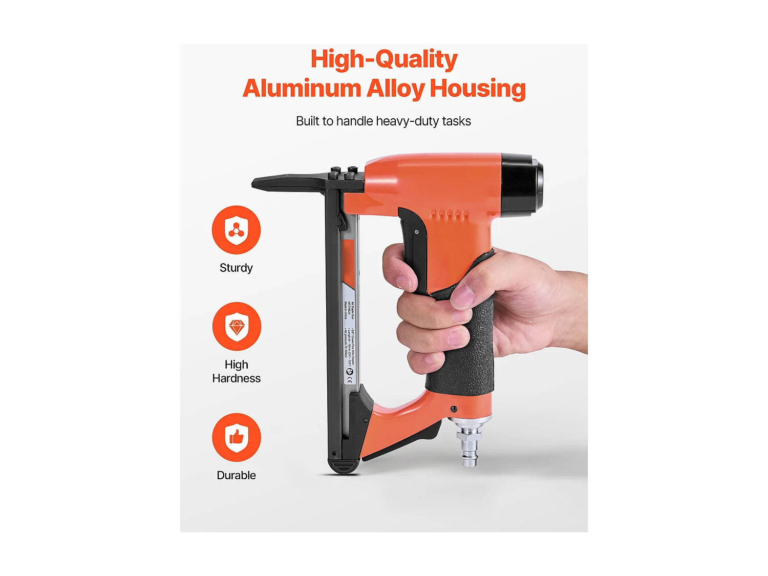 Pinzatrice Pneumatica SucceBuy Becco Lungo,  Compatibile con Graffette Filo Fine Serie 71 Non Incluse di Larghezza Corona 0.95 cm, di Lunghezza 0.6-1.6 cm