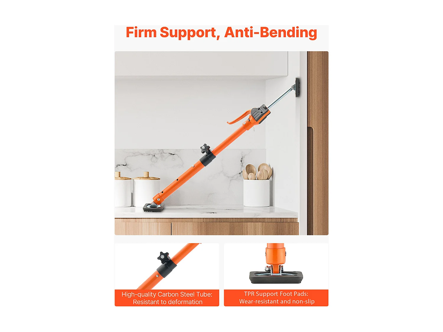 Étai de Soutien Télescopique SucceBuy 48-75 cm Poteau de Support Réglable Lot de 2, Tige Dégagement Rapide, en Acier, Charge 100 kg, Étai pour Plafond