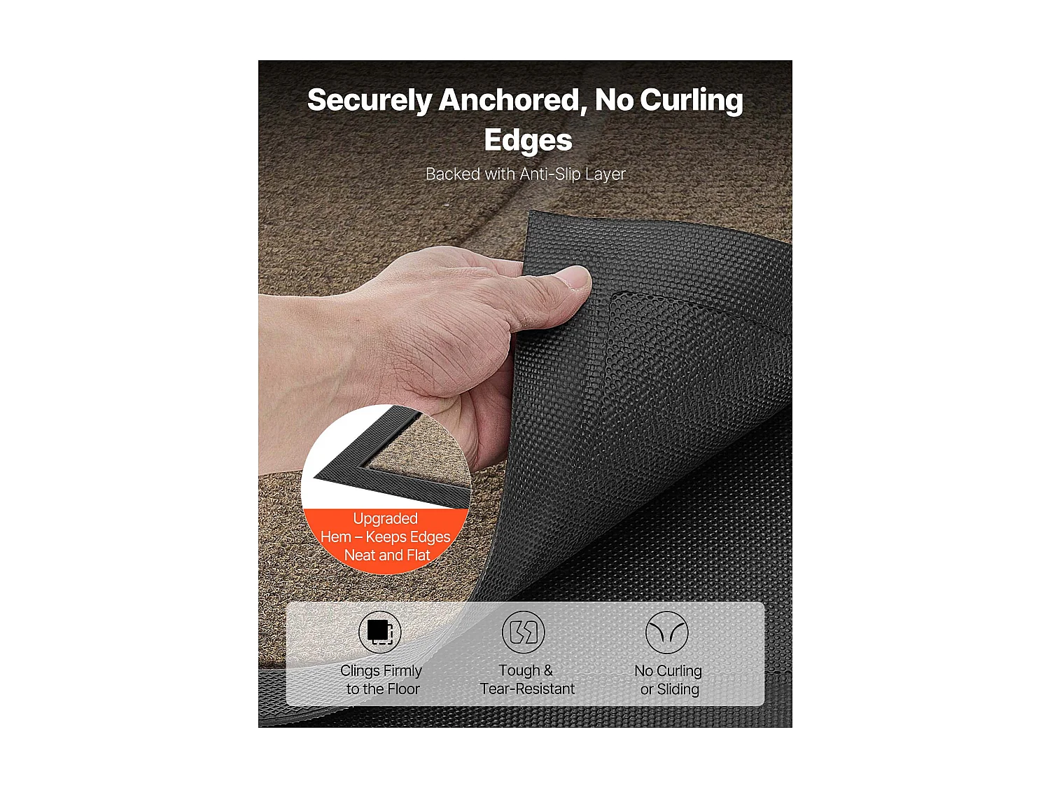 Tapis d'Entrée SucceBuy, 119,4x81,3 cm, Paillasson Extérieur Intérieur Moderne Élégant, Envers Antidérapant TPE, Résistant Lavable, Attrape Poussière