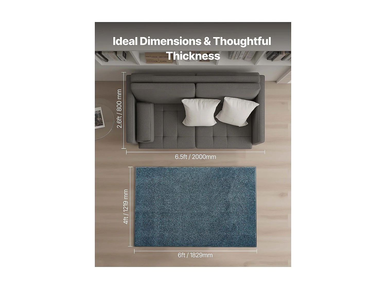 Mata Wejściowa SucceBuy, 183x122 cm, Wycieraczka Zewnętrzna Wewnętrzna z Antypoślizgowym Spodem PVC, Trwała Zmywalna, Łapie Pył, Niebieski Łupek