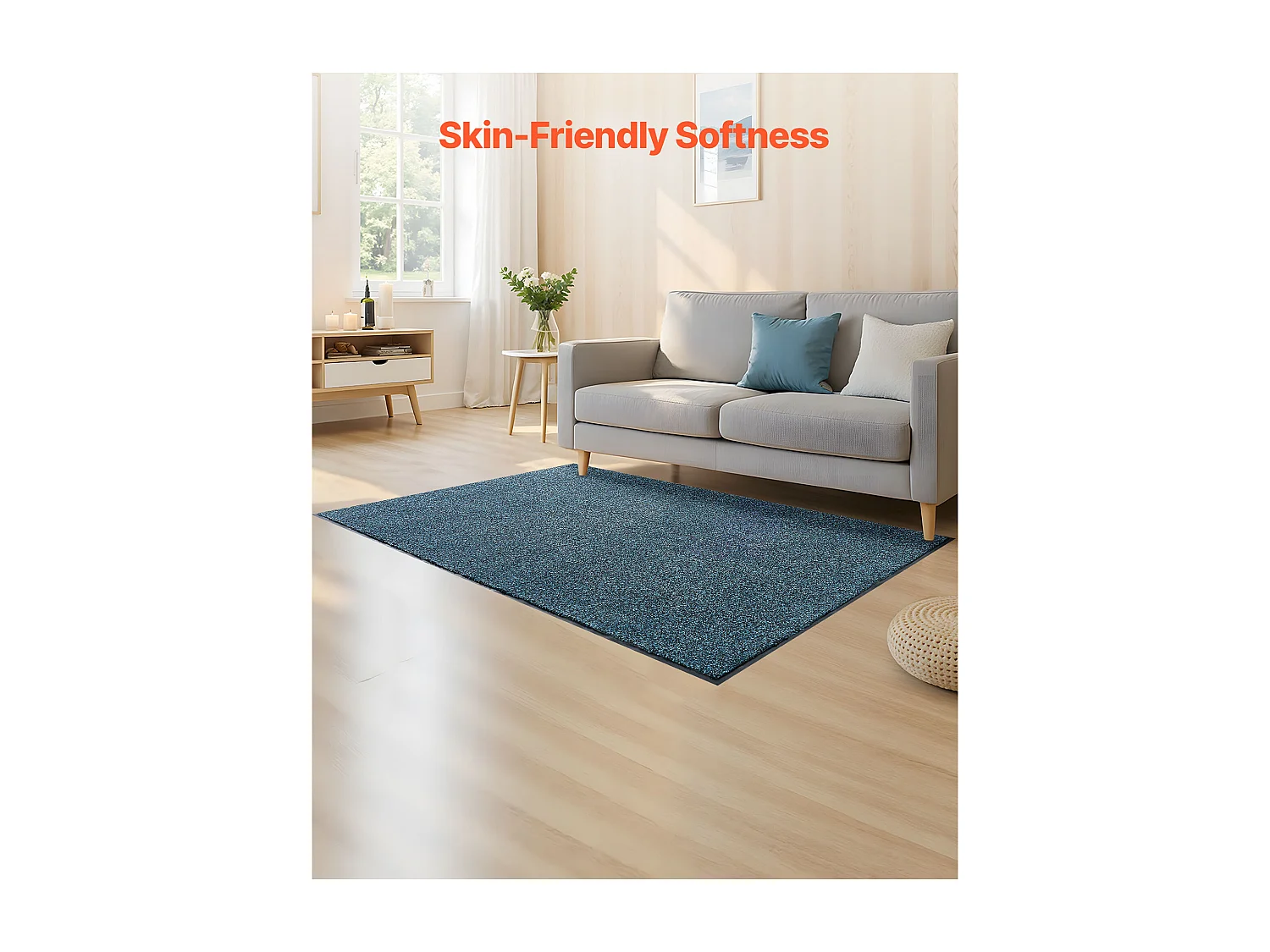 Mata Wejściowa SucceBuy, 183x122 cm, Wycieraczka Zewnętrzna Wewnętrzna z Antypoślizgowym Spodem PVC, Trwała Zmywalna, Łapie Pył, Niebieski Łupek