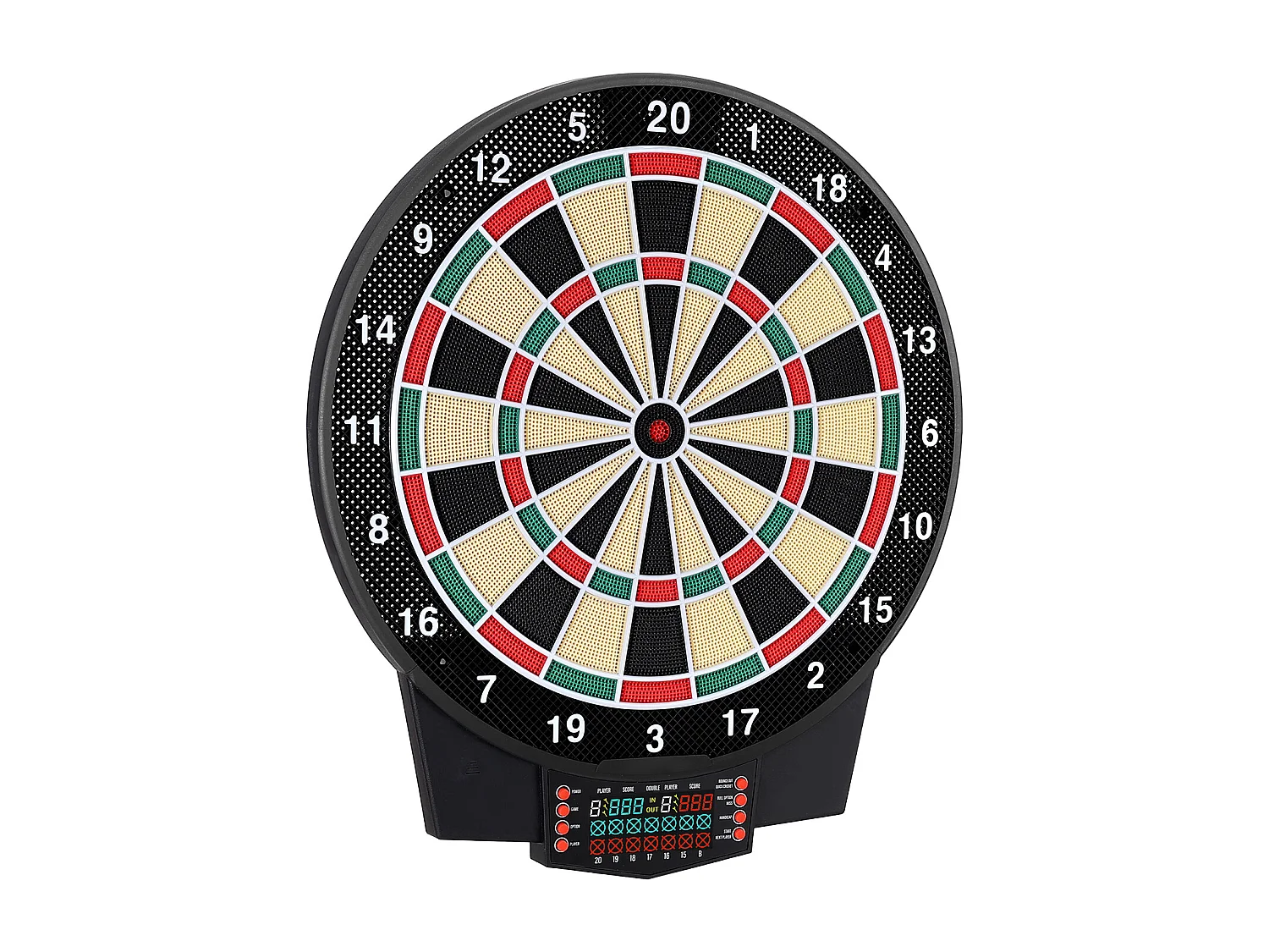 Cible de Fléchettes Électronique SucceBuy, 39.1 cm, Planche à Fléchettes avec 43 Jeux et Plus de 320 Variantes pour Jusqu'à 8 Joueurs, 6 Tiges de Fléchette