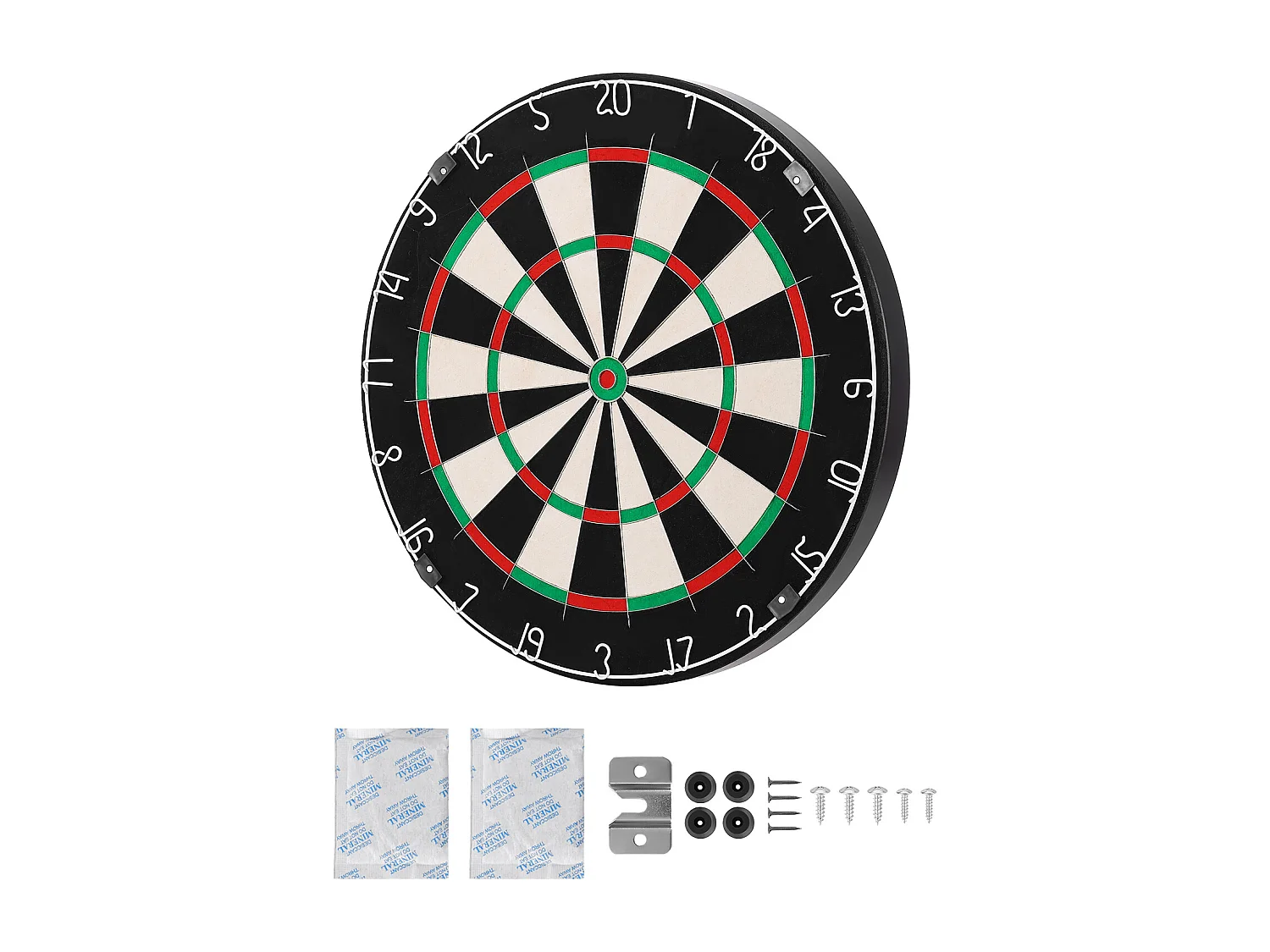 Cible de Fléchettes SucceBuy, 45 cm, Planche à Fléchettes Professionnelle en Fibre de Sisal Auto-Réparatrice avec Œil de Bœuf sans Agrafes, Fil de Lame