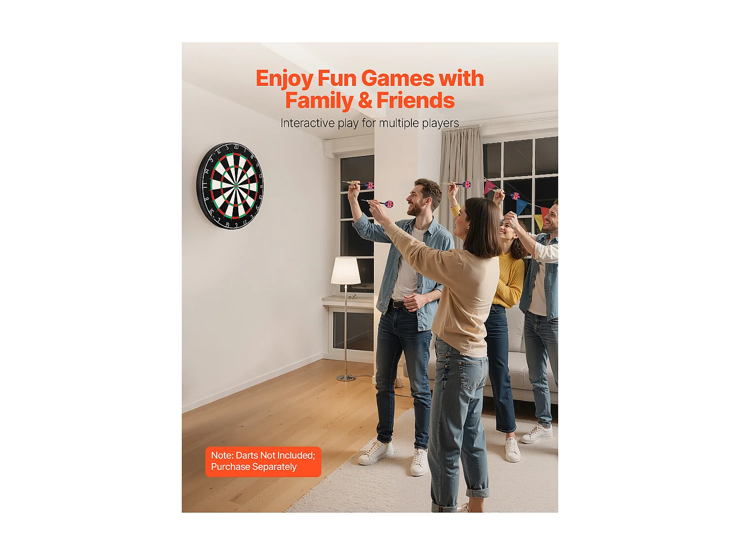 Cible de Fléchettes SucceBuy, 45 cm, Planche à Fléchettes Professionnelle en Fibre de Sisal Auto-Réparatrice avec Œil de Bœuf sans Agrafes, Fil de Lame