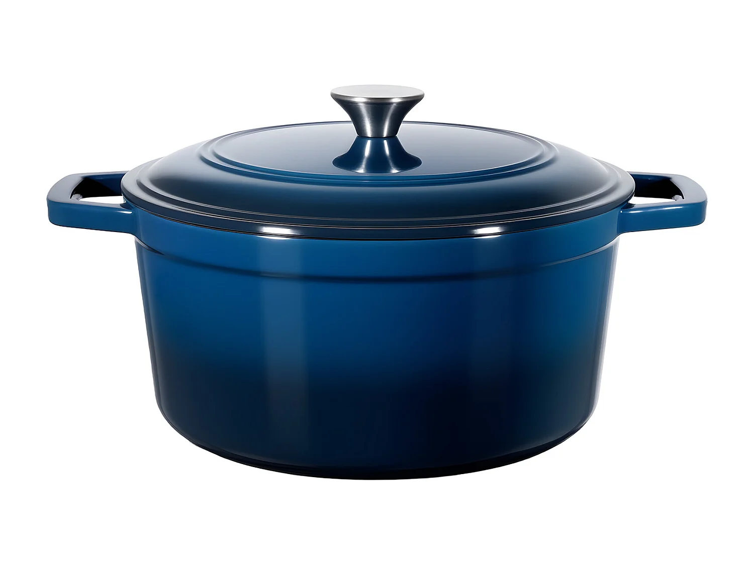 Cocotte SucceBuy en Fonte 5,68 L, Marmite Émaillée avec Couvercle et Deux Poignées, Robuste et Durable, pour les Fours à Induction jusqu'à 260 °C, Bleu