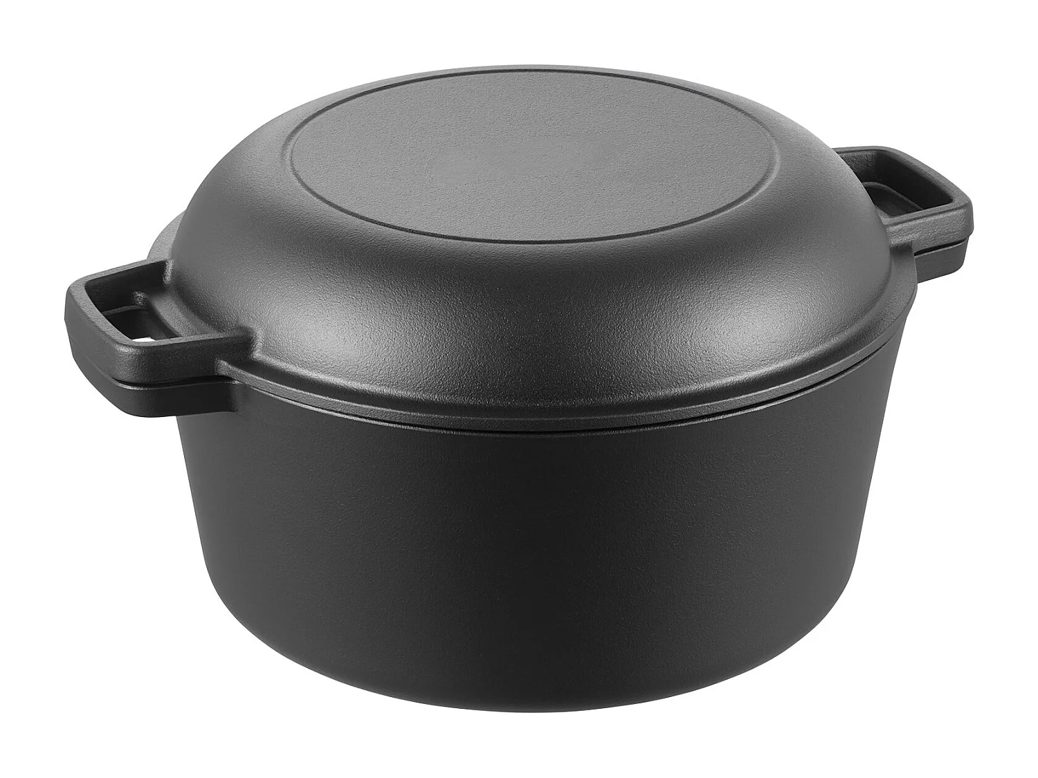 Cocotte SucceBuy en Fonte 2 en 1, Marmite Pré-assaisonnée avec Couvercle et Poignées, 4,73 L, Diamètre 26 cm, avec Panier de Fermentation, Noir