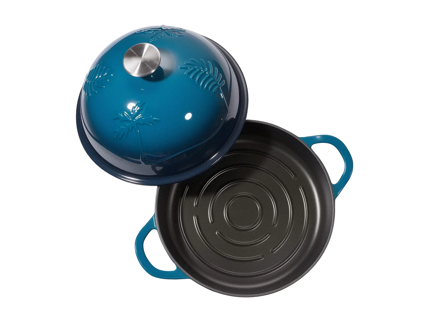 Olla SucceBuy de Hierro Fundido 4,73 L Cacerola Esmaltada para Cocción de Pan de Masa Madre, con Tapa y Dos Asas, Robusta y Duradera, para Cocción