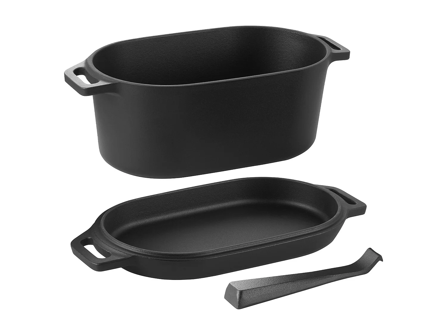 Panela SucceBuy de Ferro Fundido 3,31 L, Panela Esmaltada com Tampa e Duas Alças, Resistente e Durável, para Fornos de Indução até 260 °C, Preta