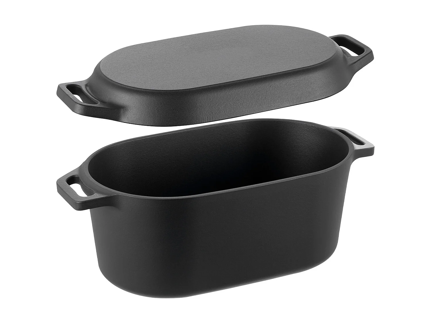 Panela SucceBuy de Ferro Fundido 3,31 L, Panela Esmaltada com Tampa e Duas Alças, Resistente e Durável, para Fornos de Indução até 260 °C, Preta